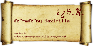 Örmény Maximilla névjegykártya